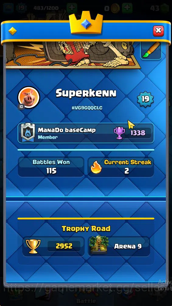 Clash Royale Accounts Starter Lv 19|Trophy 2952|KTL 8|Limited Skin|Card 51| 2 EVO 12 Legendary 10 Epic 21 Rare 20 Common 2