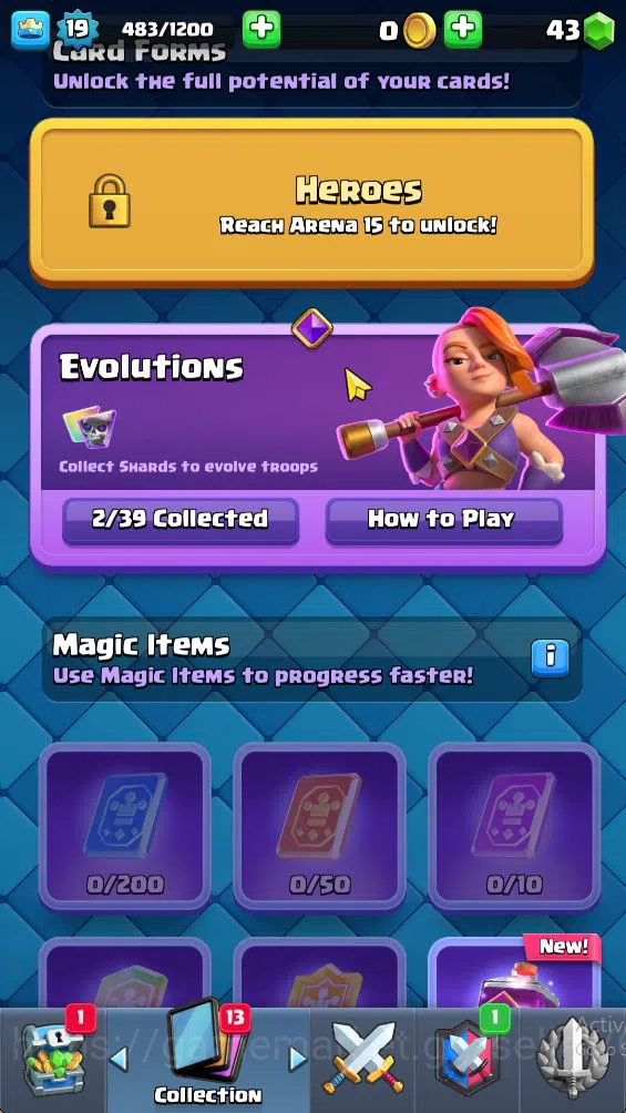 Clash Royale Accounts Starter Lv 19|Trophy 2952|KTL 8|Limited Skin|Card 51| 2 EVO 12 Legendary 10 Epic 21 Rare 20 Common 4