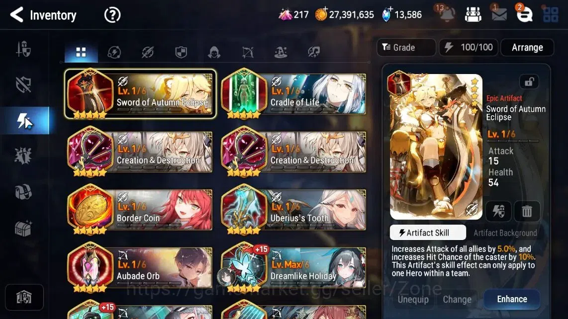 Epic Seven Accounts High-End GLOBAL|9ML (LQC, STene, A.Ravi, R&L, BW Iseria Etc.)|PoH+Bless ON|30 CB, 496 MM, 13.5K 11