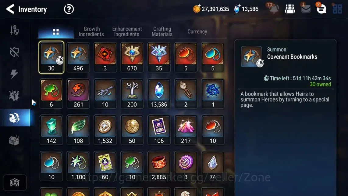 Epic Seven Accounts High-End GLOBAL|9ML (LQC, STene, A.Ravi, R&L, BW Iseria Etc.)|PoH+Bless ON|30 CB, 496 MM, 13.5K 12