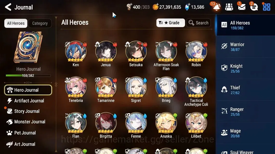 Epic Seven Accounts High-End GLOBAL|9ML (LQC, STene, A.Ravi, R&L, BW Iseria Etc.)|PoH+Bless ON|30 CB, 496 MM, 13.5K 2