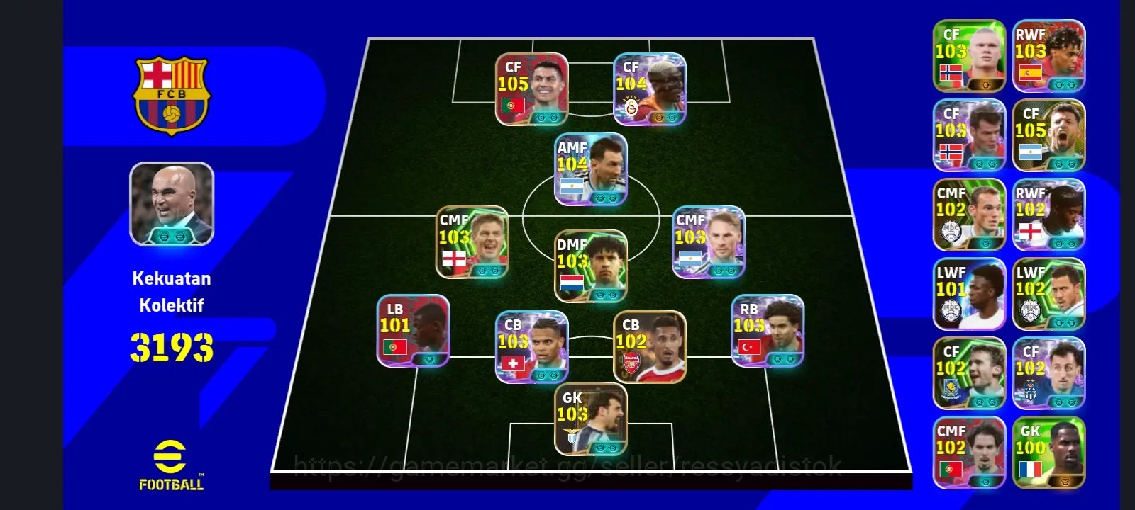 eFootball Accounts Legends & Iconic Players COLECTIVE 3193+ | SHOWTIME VICTOR OSHIMEN x PACK RONALDO x F KARDIOGLU x S 1