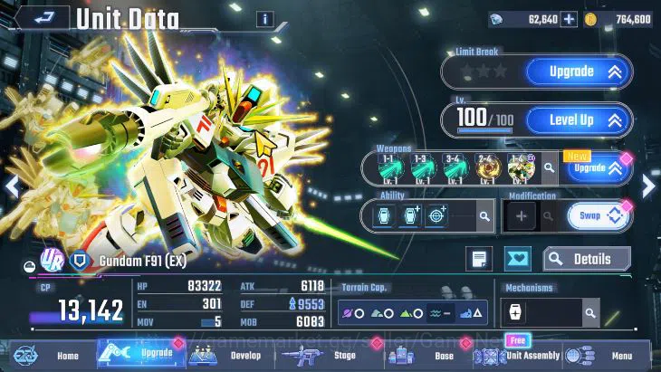 SD Gundam G Generation ETERNAL Accounts [Global] 62K DM | 10 UR (Le Cygne (LB1), F91, Psyc image 12