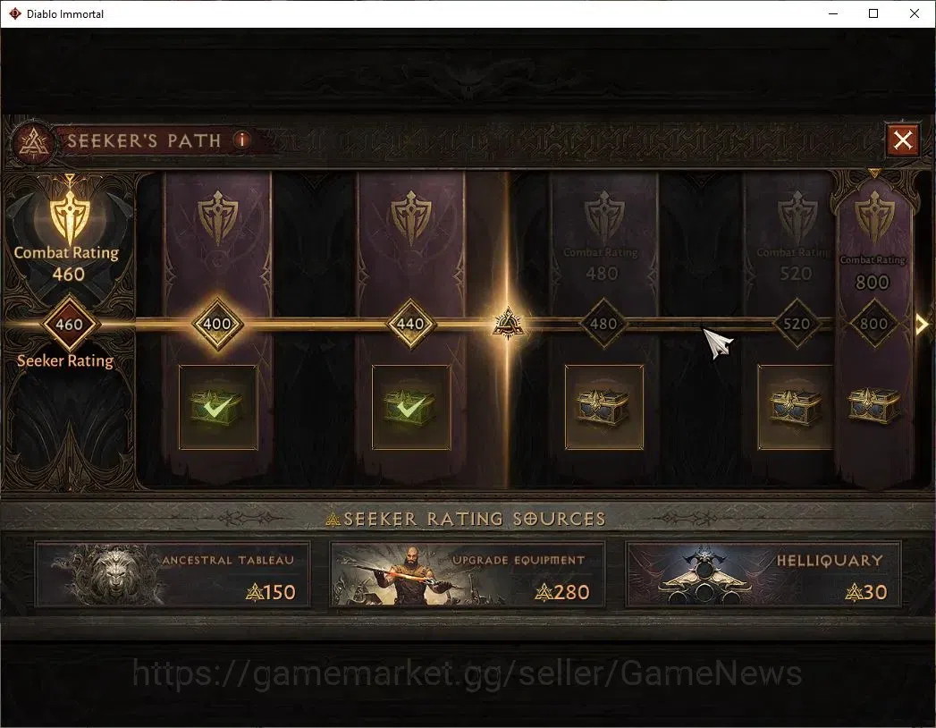 Diablo Immortal Accounts SEA - Anu|CS ON|Lv60(680)|Crusader|CR 37K|Reso 390 image 11