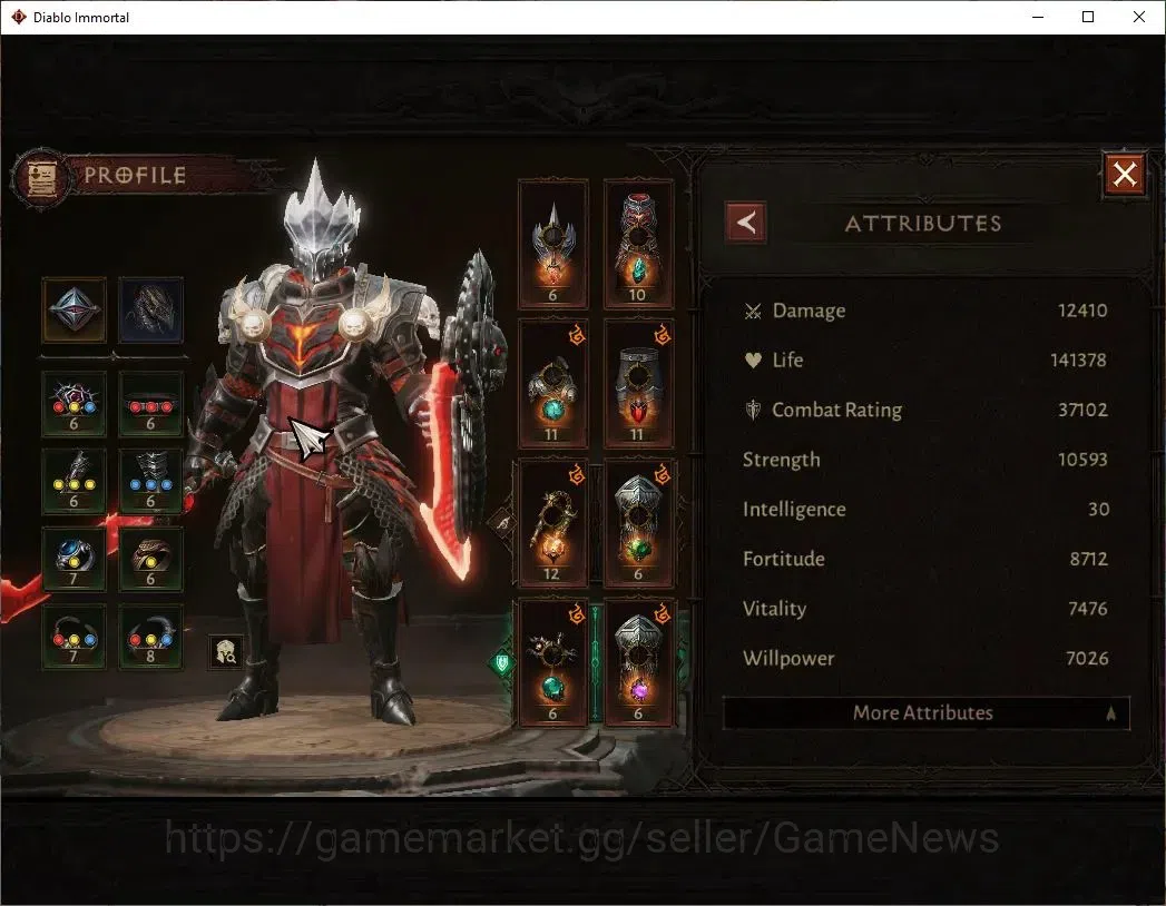 Diablo Immortal Accounts SEA - Anu|CS ON|Lv60(680)|Crusader|CR 37K|Reso 390 image 4