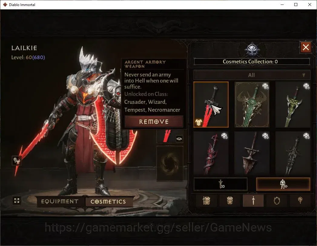 Diablo Immortal Accounts SEA - Anu|CS ON|Lv60(680)|Crusader|CR 37K|Reso 390 image 9