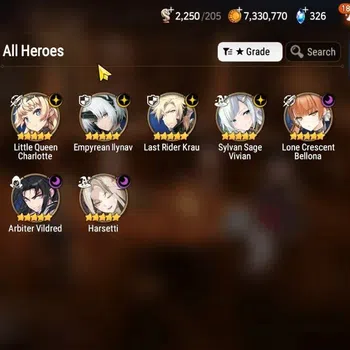 Epic Seven Accounts High-End Global|UnVerif|NewEra|7 ML(Harsetti,LQ Charlotte,E Ilynav Etc