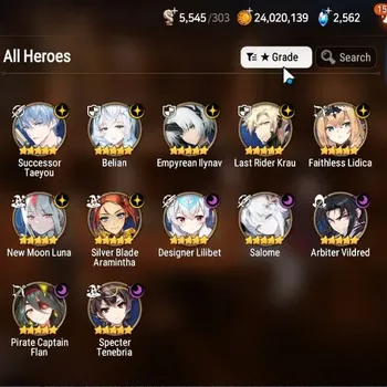Epic Seven Accounts Starter Asia Unverif|Starter 12 ML(Belian,Salome,NMLuna,EIlynav,Etc.)|PoH ON|Theater Untouch|SS