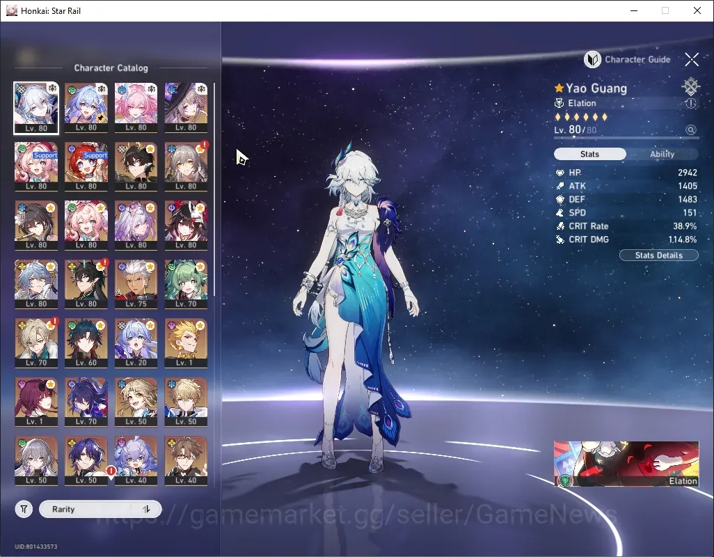 Honkai Star Rail Accounts Others Asia|TL 70|20 Limited|(Castorice,Cyrene)+Sign Robin Summer,YaoGuang,RuanMei 1