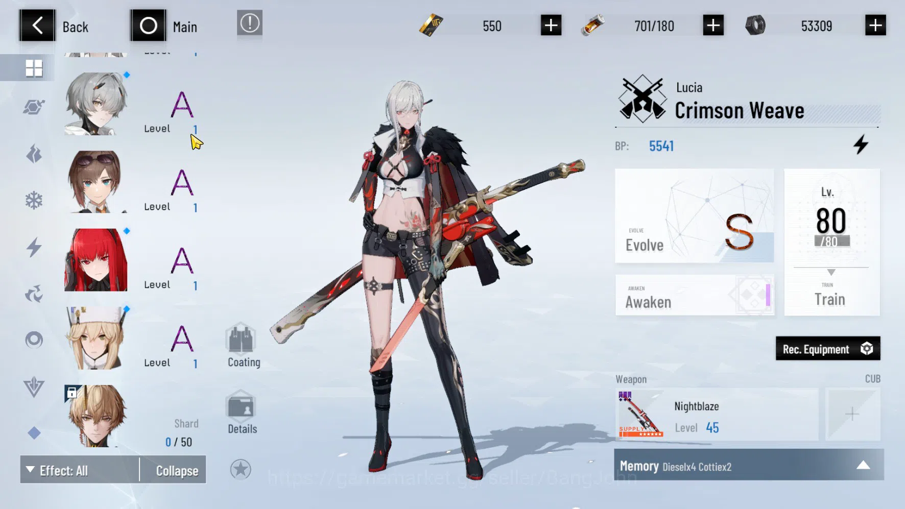 Punishing: Gray Raven Accounts ASIA | Lv66 | S Lucia CW L80 | Nightblaze Sign | S image 6