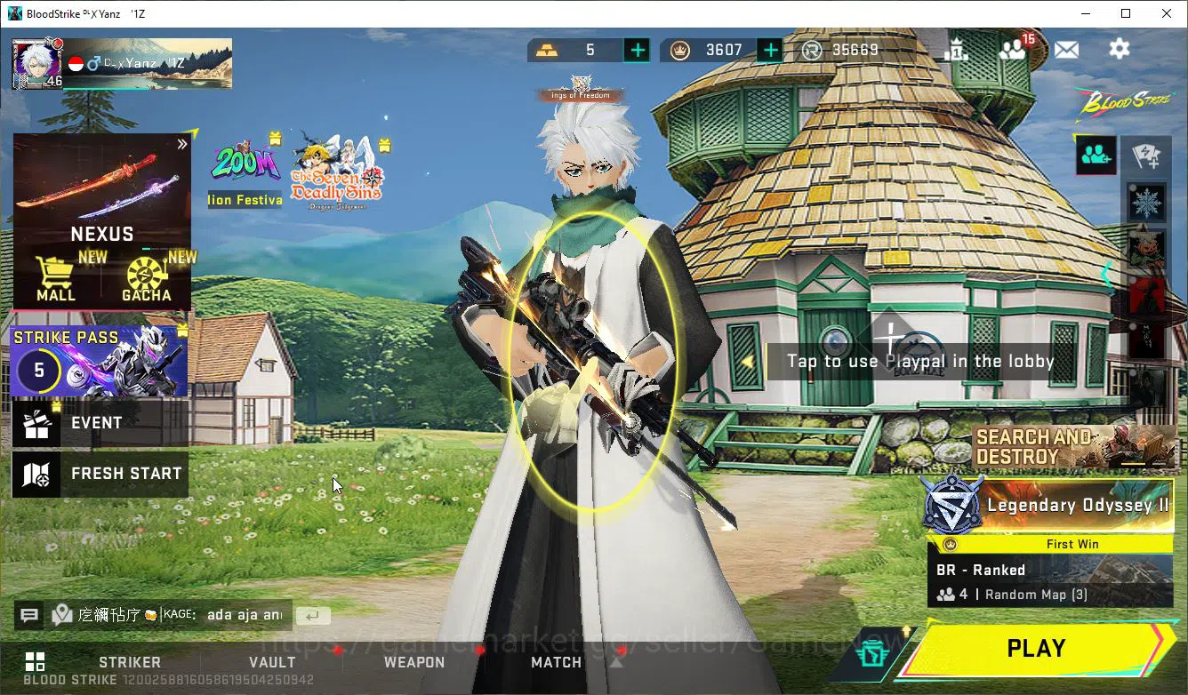 Blood Strike Accounts ASIA|ETERNAL(ZERO)+Melee Butterfly Knife+Colab 7DS image 2