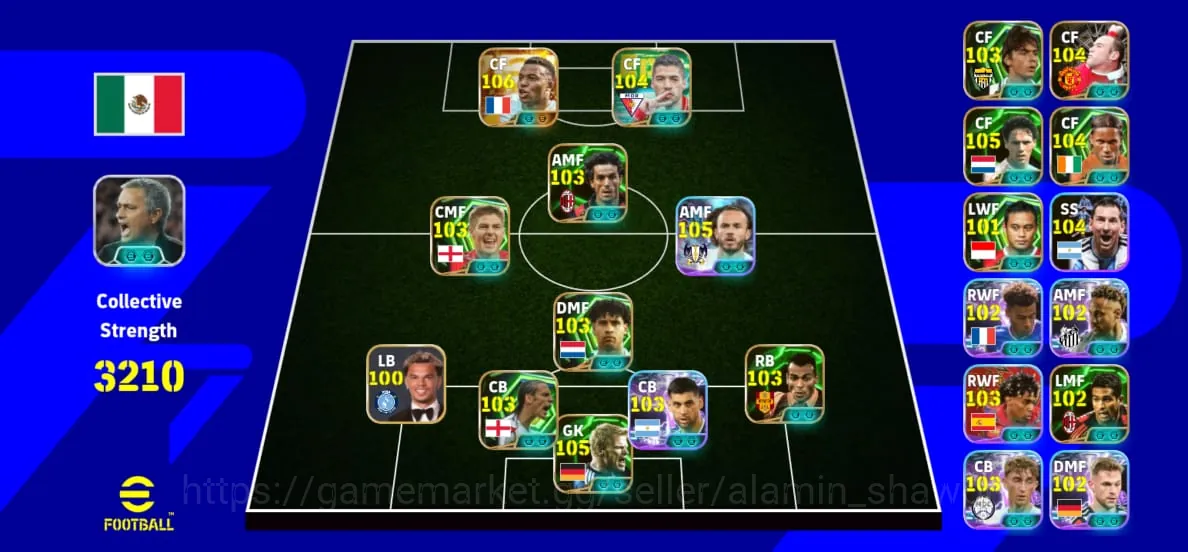 eFootball Accounts Legends & Iconic Players PREMIUM eFOOTBALL ID FOR SALE | CS 3210 | POWERFUL DREAM SQUAD 1