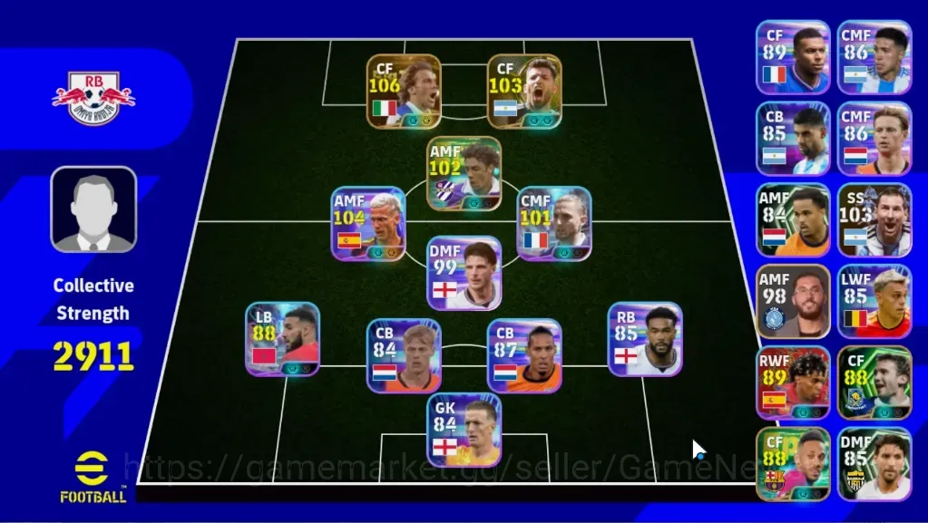 eFootball Accounts High-End Android|Power 2911|Big Time Alessandro Del Piero|4 Epic (Rui Costa,Sergio Aguero)etc|6 Show Time 1