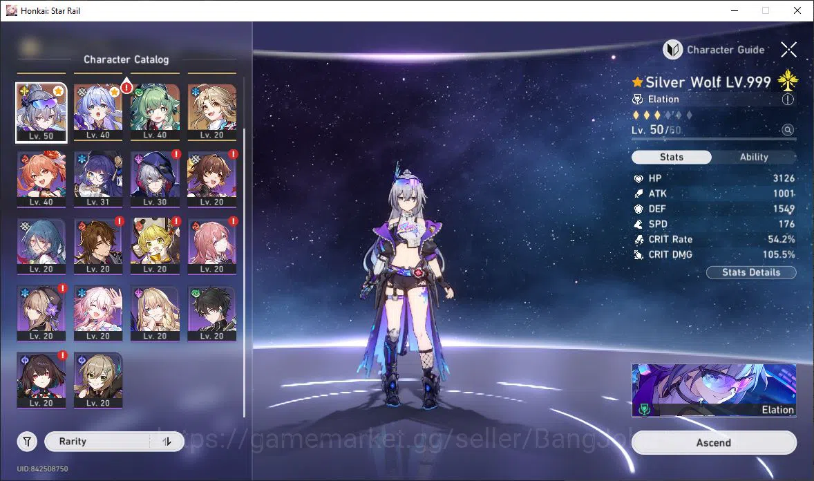 Honkai Star Rail Accounts [ASIA] TL 43 | 8 Limit | Dan Heng | Kafka | Silver image 12
