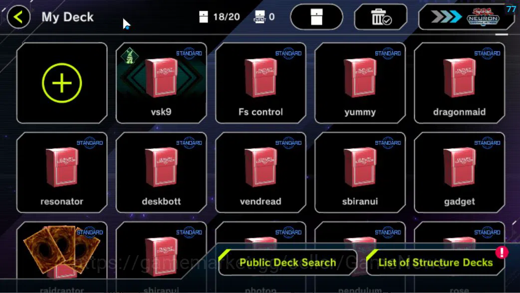 Yu-Gi-Oh! Master Duel Accounts Mid-Level Lv 18 | 20 Deck |Dragon Maid,Yummy,VS K9,Resonator,Megalith,Etc|Ranked 2