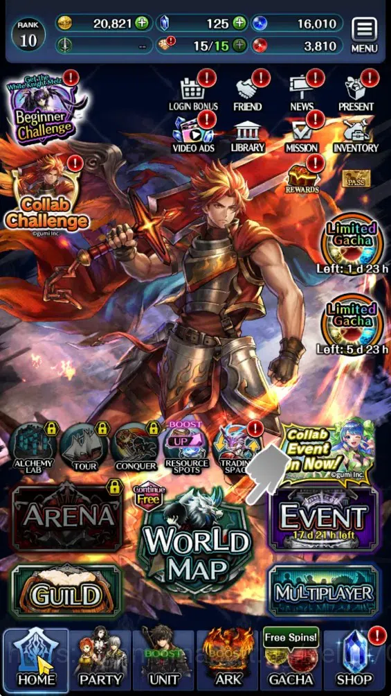 Last Cloudia Accounts GLOBAL|Rank 10|Collab Brave Frontier (Fire God Var image 9