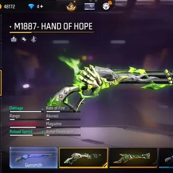 Free Fire Accounts Indonesia | 1 EVO (M60 Lv.5-Dreambreaker)| M1887- Hand of Hope, 3 More| Electrify Bunny Bp | Check SS