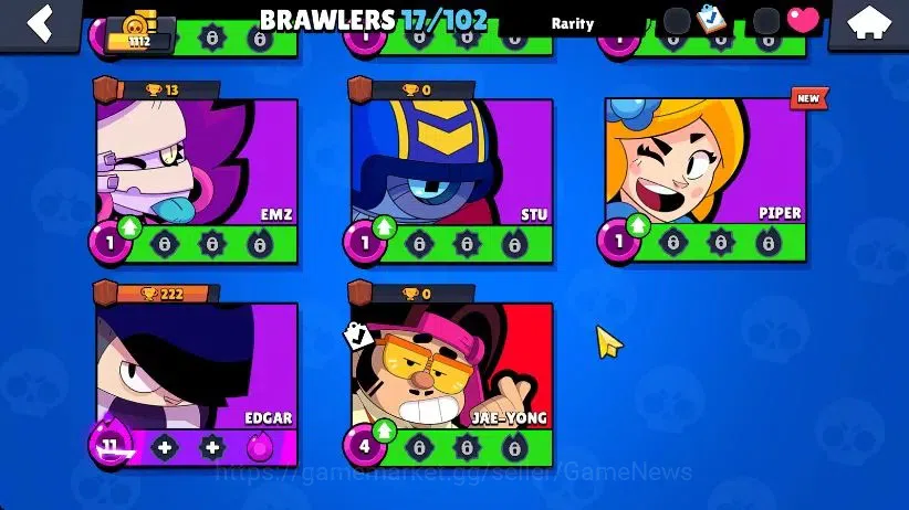 Brawl Stars Accounts 1112 Trophy|17 Brawlers 3 Max Lvl [Edgar,Shelly]|3 Epic Skins [DJ Emz,L Rico,Stellar Shelly]|6K 4