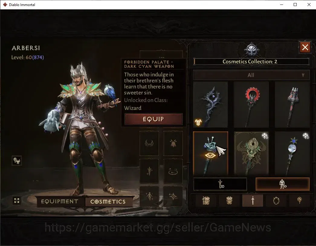 Diablo Immortal Accounts SEA-Vasily|CS ON|Lv60(874)|Wizard|CR 43k|Reso 510| image 12
