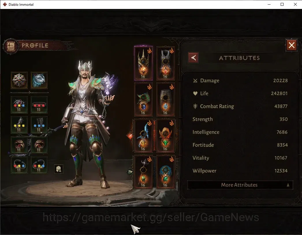 Diablo Immortal Accounts SEA-Vasily|CS ON|Lv60(874)|Wizard|CR 43k|Reso 510| image 3