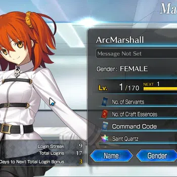 Fate-Grand Order Accounts NA Fresh Starter Lvl 1| 1 SSR Servant (Archetype EARTH) |42 Golden Fruit |Bday Unset|Log