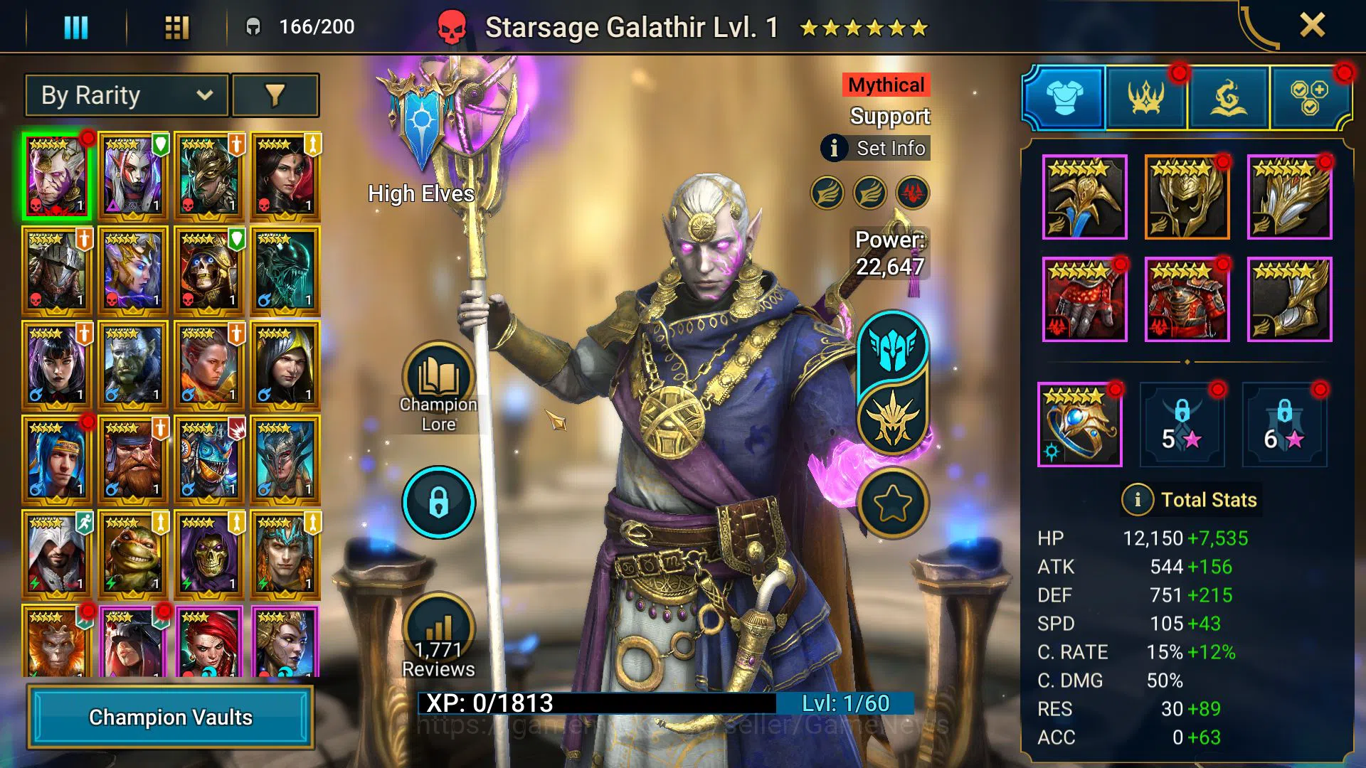 Raid: Shadow Legends Accounts Lv 4 752K Power|1 Mythical(Galathir)|21 Legendary( image 4