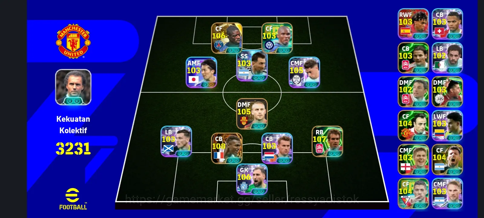 eFootball Accounts Legends & Iconic Players 5 MANAGER BOOSTER | COLECTIVE 3231+,BALON DOR O DEMBELE x BIGTIME DESAILY x P 1