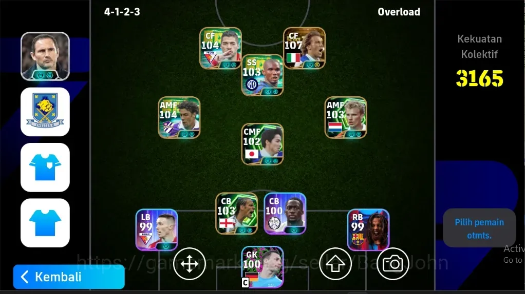 eFootball Accounts Legends & Iconic Players Android|PW 3165|BigT DelPiero,Epic RuiCosta LuisCosta SamuelEto'o,Bergkamp 1