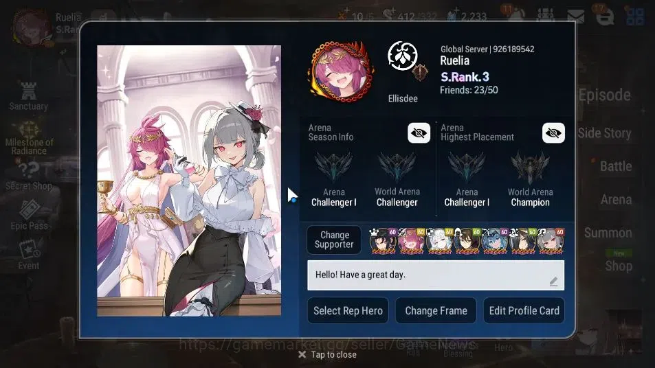 Epic Seven Accounts GLOBAL Unverif|New Era|15 ML(Salome,Ruele oL,Belia image 2