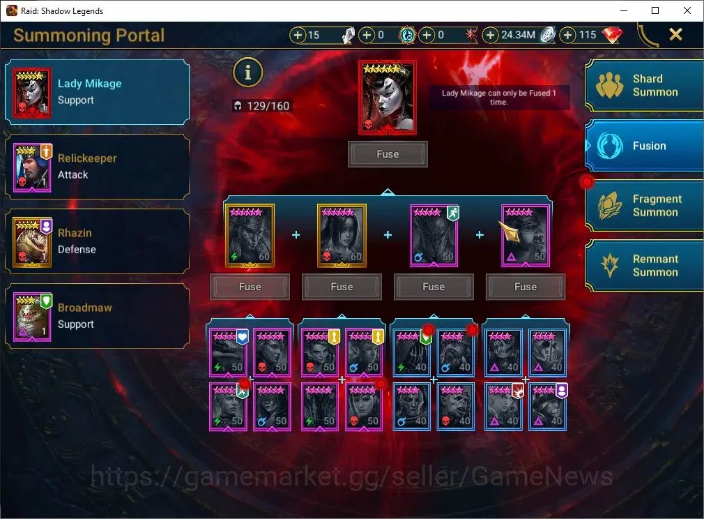 Raid: Shadow Legends Accounts Lv30 504K Power|1 Mytic(SS Galathir)+29 Legend(Sen image 18