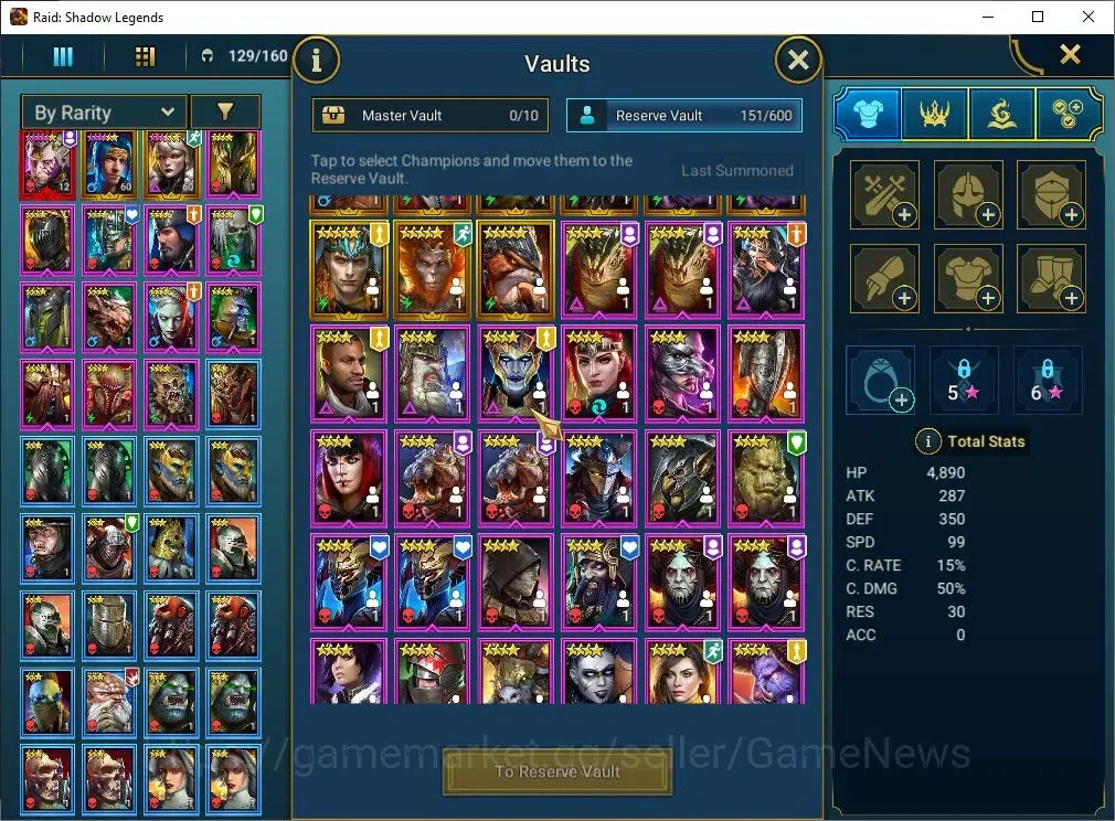 Raid: Shadow Legends Accounts Lv30 504K Power|1 Mytic(SS Galathir)+29 Legend(Sen image 7