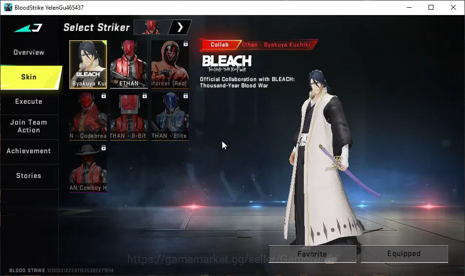 Blood Strike Accounts Mid-Tier ASIA|Fresh Starter|MELEE Collab BLEACH Zanpakuto - Zangetsu|Collab BLEACH Byakuya 3