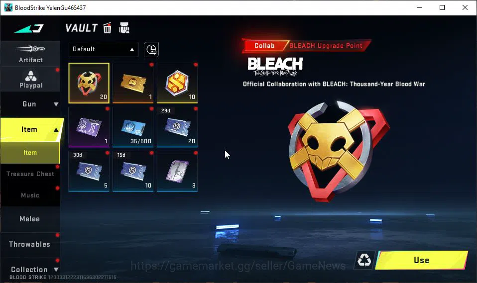 Blood Strike Accounts Mid-Tier ASIA|Fresh Starter|MELEE Collab BLEACH Zanpakuto - Zangetsu|Collab BLEACH Byakuya 5