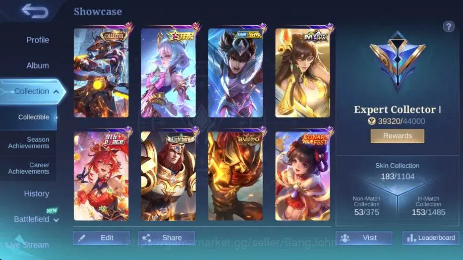 Mobile Legends: Bang Bang Accounts Global|Hero 100|Skin 183|Expert|Collector Natalia+ image 2