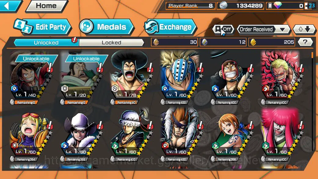 One Piece Bounty Rush Accounts Starter Global|4 EX|BP Kuzan,TFE Marshal D.Teach,RO Roronoa Zoro,AMS[Borsalino]|Rank 5