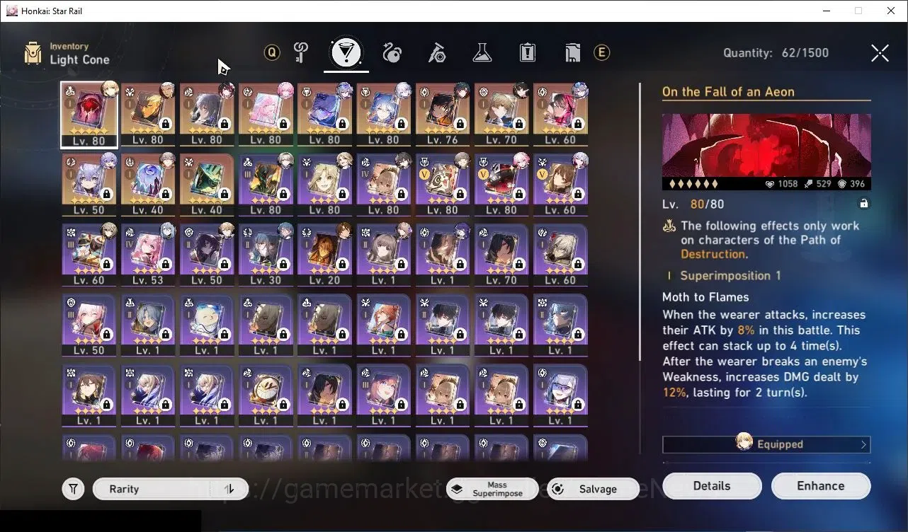 Honkai Star Rail Accounts Others Asia|TL 69|13 Limited|(SW LV999,Cyrene,YaoGuang,Archer,Mortenax Blade)+Sign 6