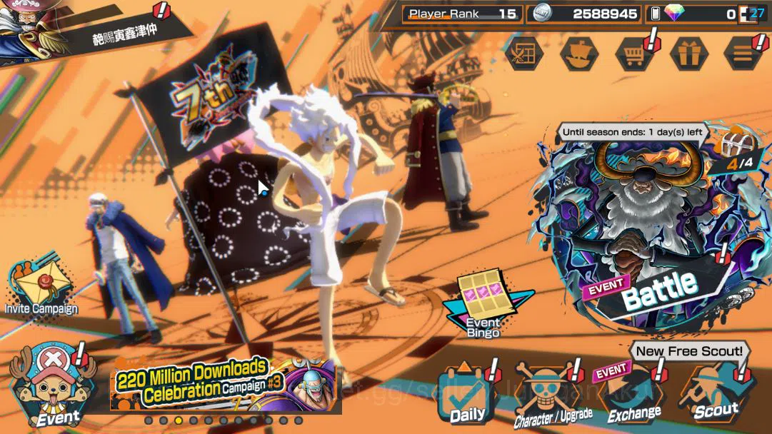 One Piece Bounty Rush Accounts Global |5 EX META|4Emperor Monkey D.Luffy,BP Kuzan image 1