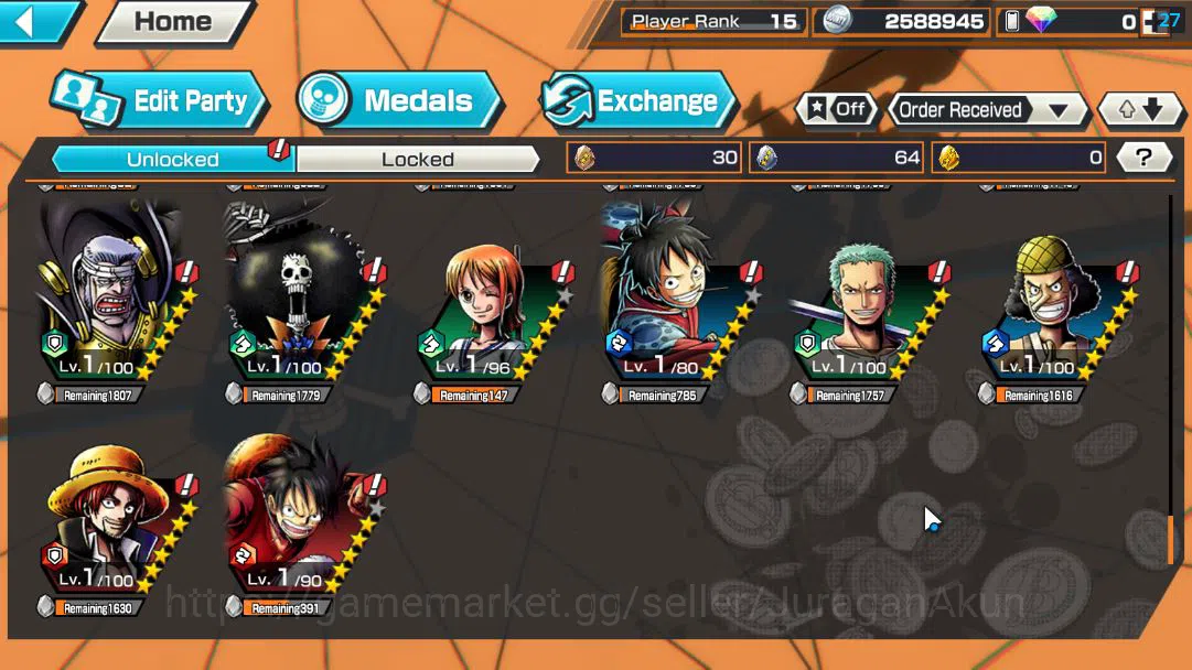One Piece Bounty Rush Accounts Global |5 EX META|4Emperor Monkey D.Luffy,BP Kuzan image 11