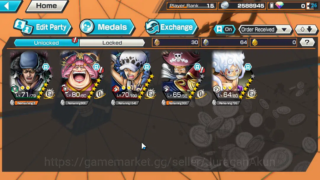 One Piece Bounty Rush Accounts Global |5 EX META|4Emperor Monkey D.Luffy,BP Kuzan image 3