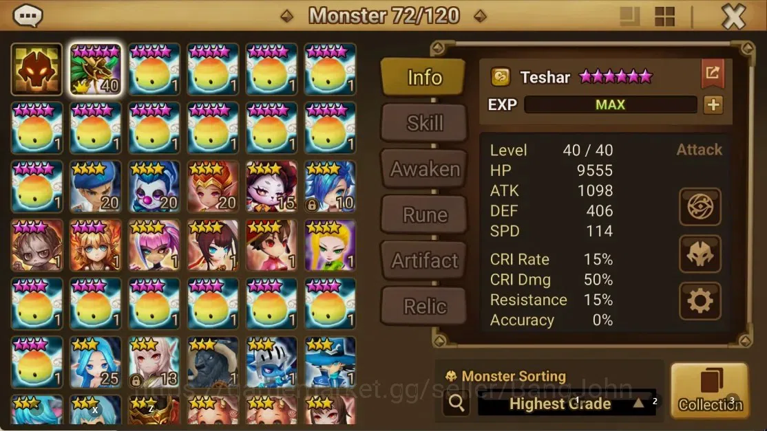 Summoners War: Sky Arena Accounts GLOBAL | NB 5 TESHAR,Starter Gacha 115 12Y+160 11Y image 2