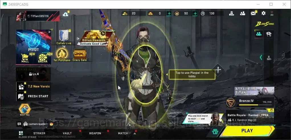 Blood Strike Accounts Starter ASIA|ETERNAL INP-9 Golden Elegy|Fresh Starter|Collab AOT M4A1 Battle of Faith|Log NetEase|Take 1