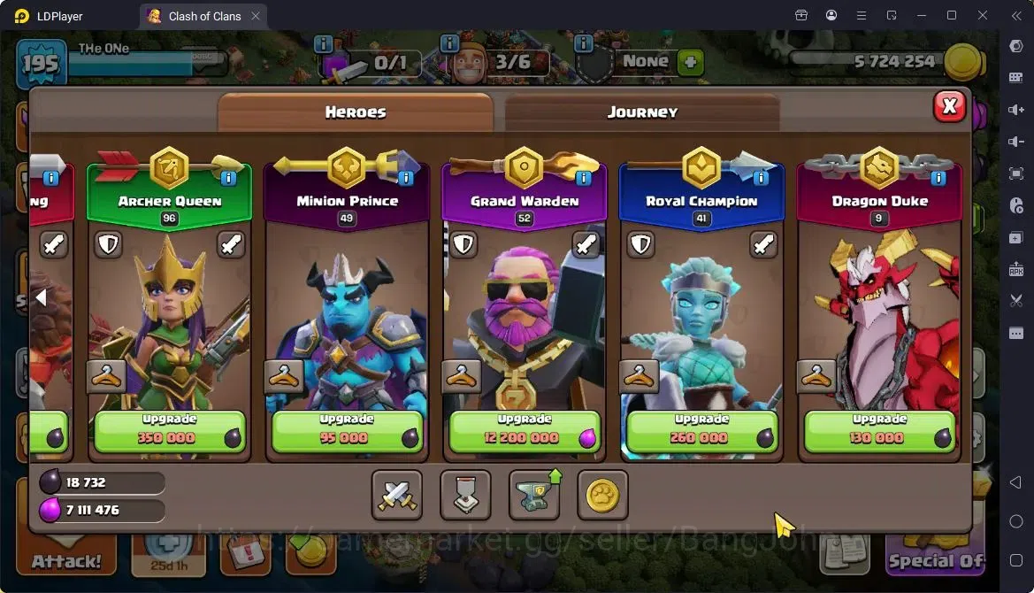 Clash of Clans Accounts High-End Global |TH 17-BH 10|LVL195|BK67,AQ96,MP49,GW52,RC41,DD9|BM26,BC22|6 Legend skin & 8 8