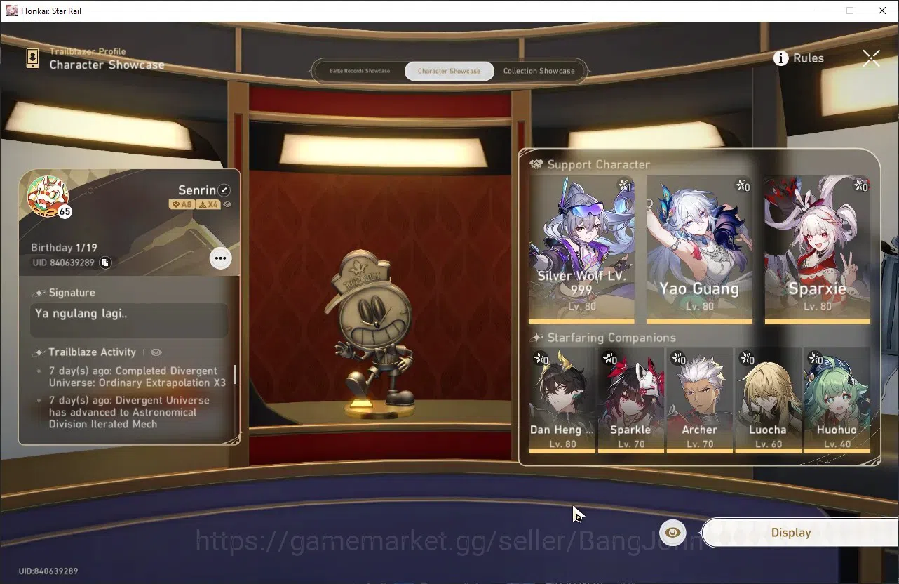 Honkai Star Rail Accounts ASIA | TL 65 | 8 LIMIT | SILVER WOLF | SPARXIE | D image 14