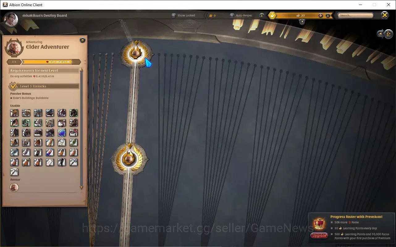 Albion Online Accounts High-End ASIA |5M Total Fame - 9,51M Bank Value|T8 Fiber Harvest Gather Equipment, T7 DualSword 11