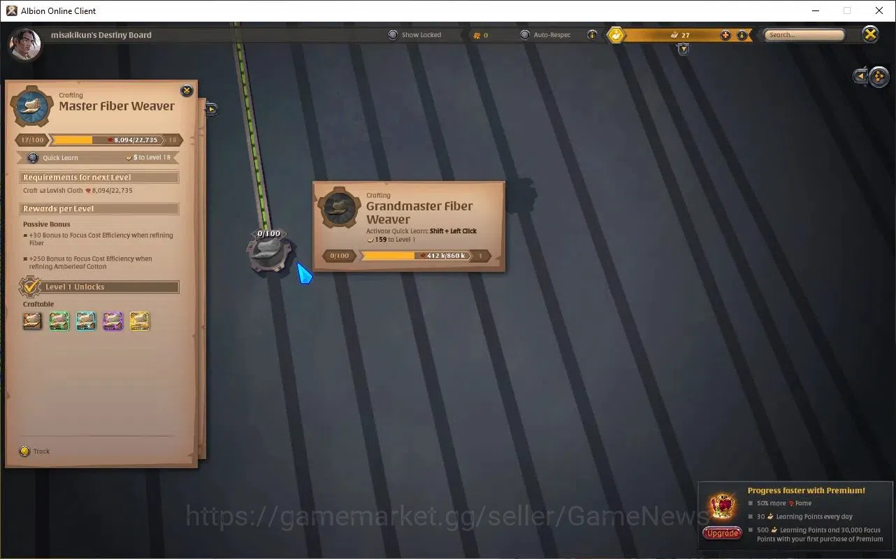 Albion Online Accounts High-End ASIA |5M Total Fame - 9,51M Bank Value|T8 Fiber Harvest Gather Equipment, T7 DualSword 12