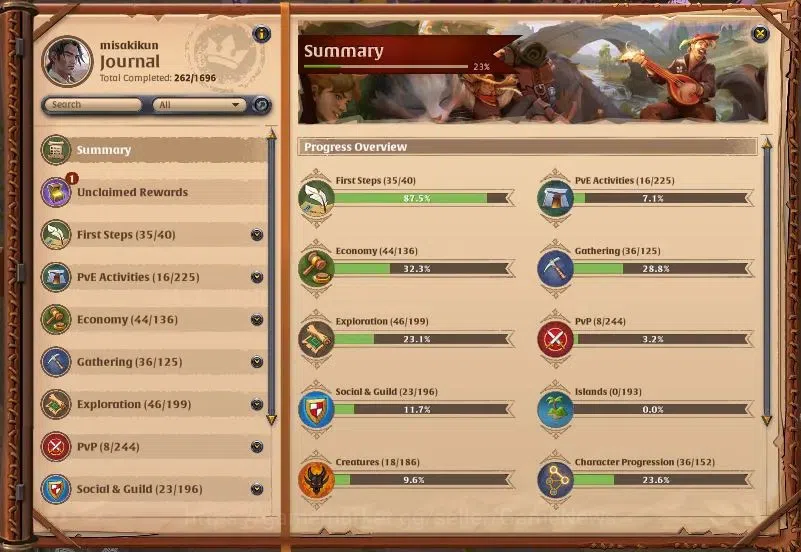 Albion Online Accounts High-End ASIA |5M Total Fame - 9,51M Bank Value|T8 Fiber Harvest Gather Equipment, T7 DualSword 16