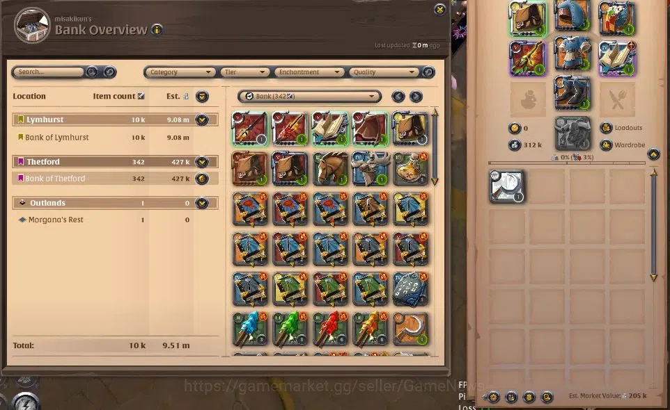 Albion Online Accounts High-End ASIA |5M Total Fame - 9,51M Bank Value|T8 Fiber Harvest Gather Equipment, T7 DualSword 3