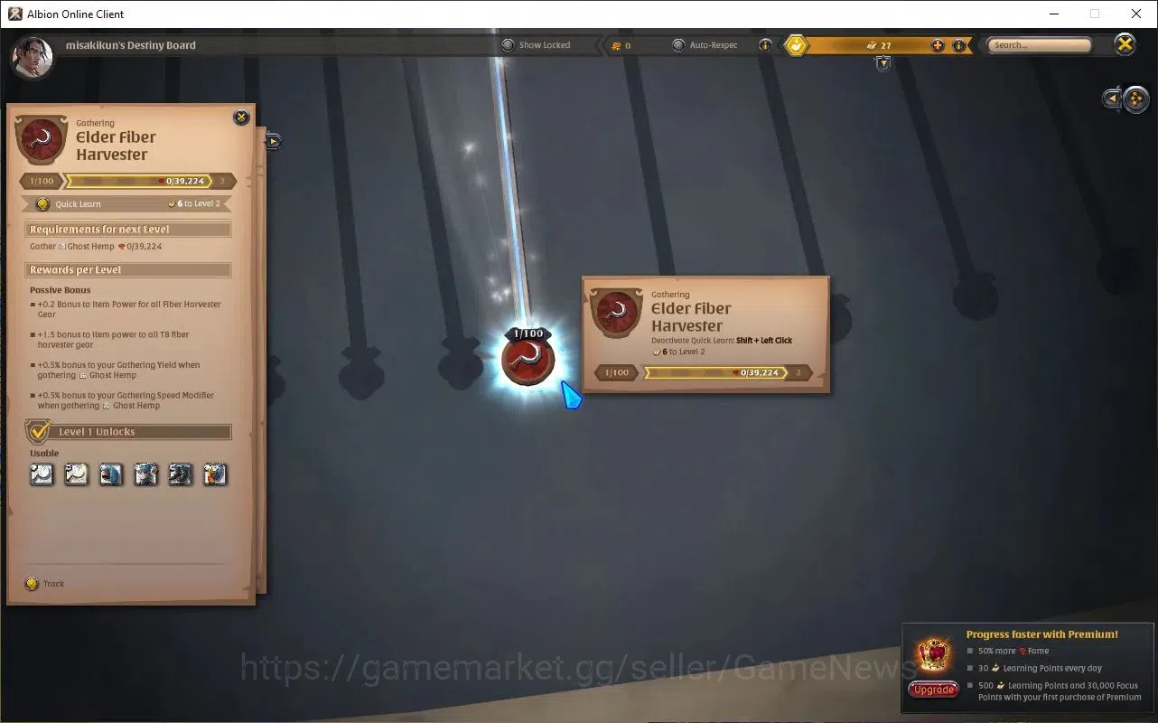 Albion Online Accounts High-End ASIA |5M Total Fame - 9,51M Bank Value|T8 Fiber Harvest Gather Equipment, T7 DualSword 4