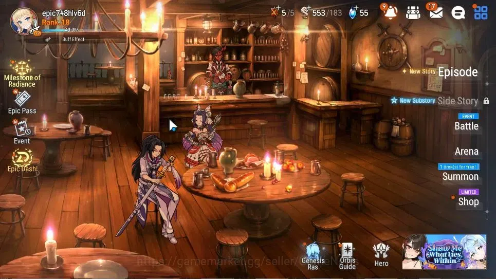 Epic Seven Accounts Limited Hero Global UnVerif|NewEra|3 ML(Tidal Rift Elvira,SOT Snow,SECeline)+Fenne,Landy,etc|Poh 1