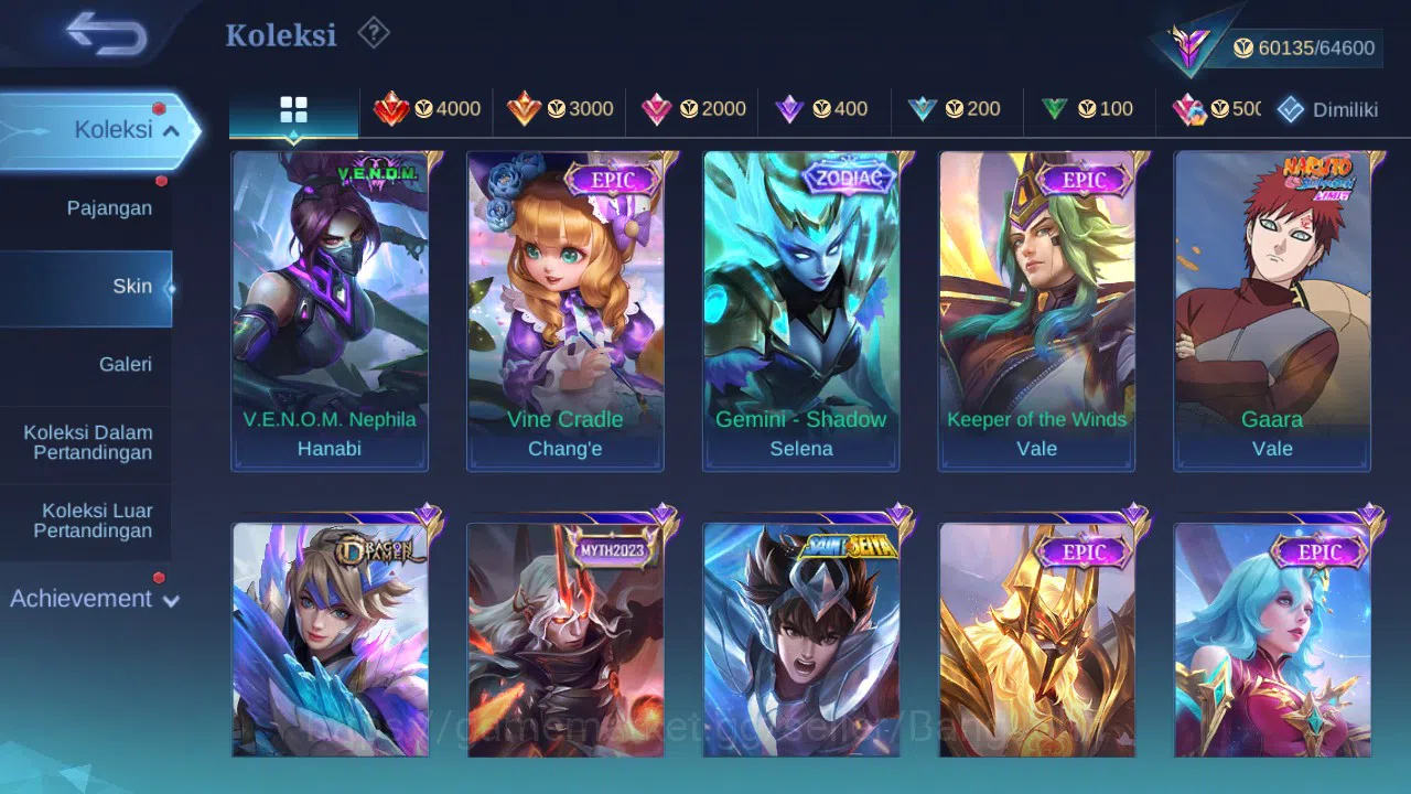 Mobile Legends: Bang Bang Accounts GLOBAL Hero 131 Skin 291 | Zodiac Selena | KOF Kar image 7